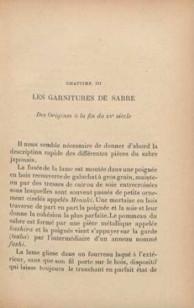 Chapitre III. Les garnitures de sabre. Des origines à la fin du XVe siècle