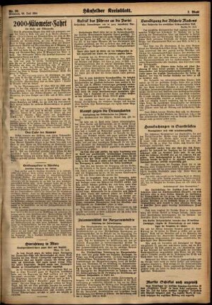 Zweite Ausgabe vom Mittwoch, den 25. Juli 1934.