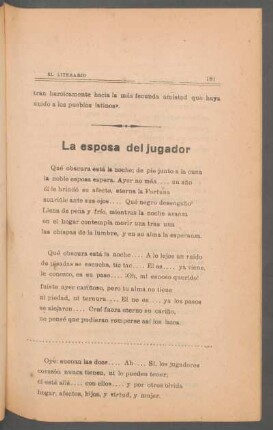 La esposa del jugador