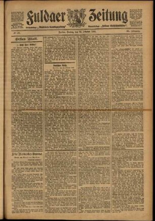 Erste Ausgabe vom Freitag, den 13. Oktober 1905.