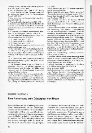 Eine Anmerkung zum Götterpaar von Braak