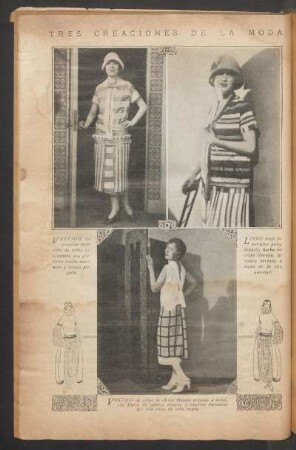 Tres creaciones de la moda