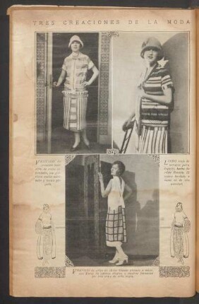 Tres creaciones de la moda