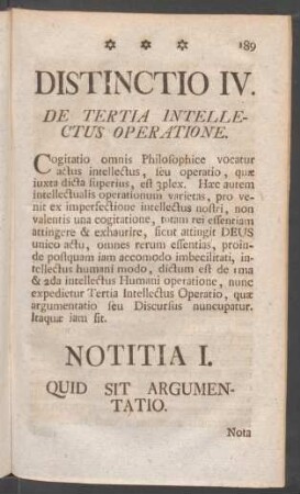 Distinctio IV. De Tertia Intellectus Operatione