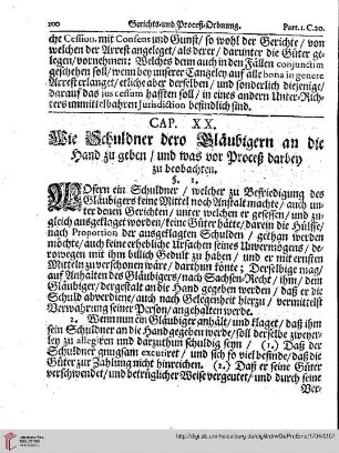 Part2 Cap. XX. Wie Schuldner dero Gläubigern