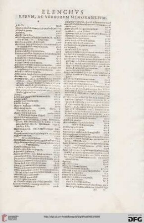 Elenchus rerum ac verborum memorabilium