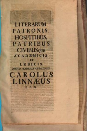 Literarum Patronis ... S. P. D. : [Programma invit. ad orat. M. Ekelundii ... quo de vicissitudine anni temporum disseritur]