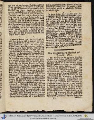 Von dem Feldzug in Brabant und Flandern, 1794.