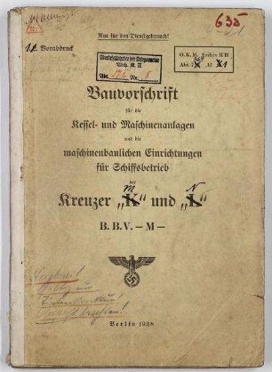 Bauvorschrift Maschinenbauliche Einrichtungen für den Schiffsbetrieb