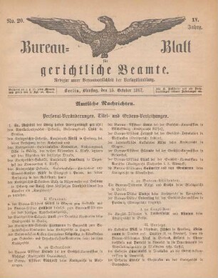 Nr. 20, 15. Oktober 1867