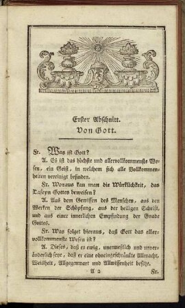 Erster Abschnitt. Von Gott.