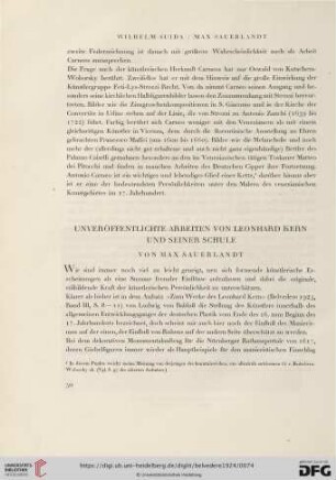 5: Unveröffentlichte Arbeiten von Leonhard Kern und seiner Schule