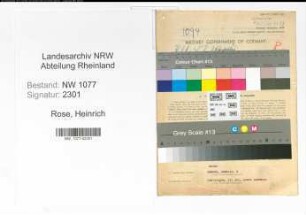 Entnazifizierung Heinrich Rose , geb. 26.10.1912 (Polizist)