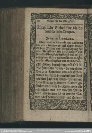 Christliche Gebet für die ordentliche liebe Obrigkeit