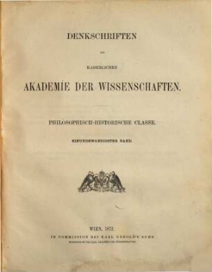 Denkschriften. 21. 1872