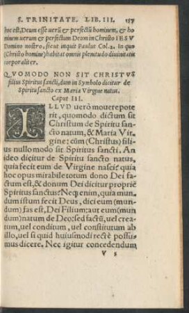 Quomodo Non Sit Christus filius Spiritus sancti ... Caput III.