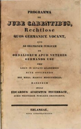 Programma de jure carentibus, Rechtlose quos germanice vocant