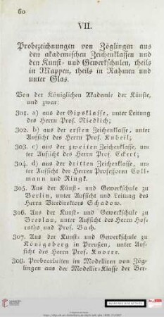 VII. Probezeichnungen von Zöglingen