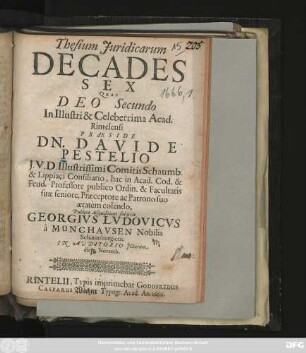 Thesium Iuridicarum Decades Sex