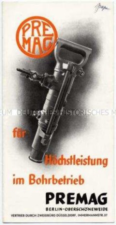 Werbeschrift für Bohrmaschinen u.ä. der Firma Premag Berlin-Oberschöneweide