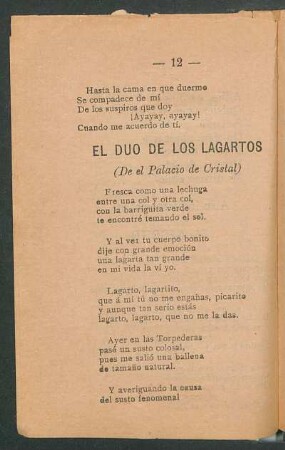 El dúo de los lagartos : (De el Palacio de Cristal)