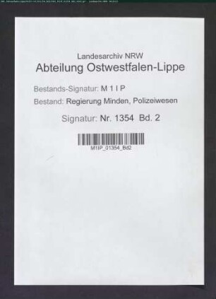 Kassenanschläge für die Polizei und Landjägerei, Allgemeines, Band 2