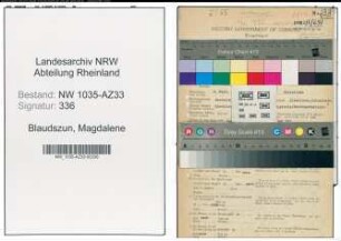 Entnazifizierung Magdalene Blaudszun , geb. 08.09.1904 (Stenotypistin)