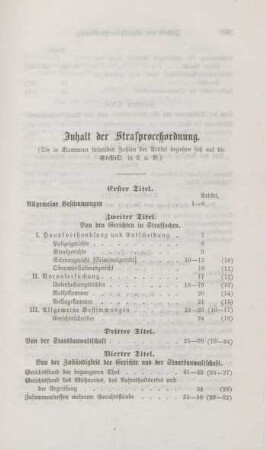 Inhalt der Strafproceßordnung