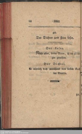 30. Der Dichter und seine Leser