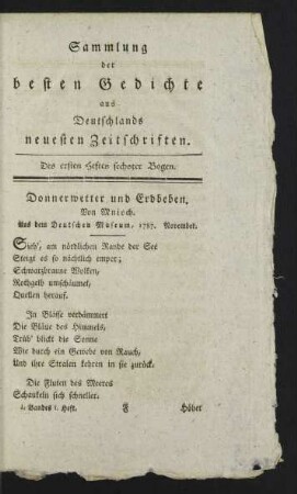 Des ersten Heftes sechster Bogen