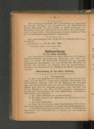 Hafenordnung