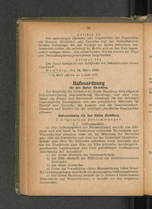 Hafenordnung