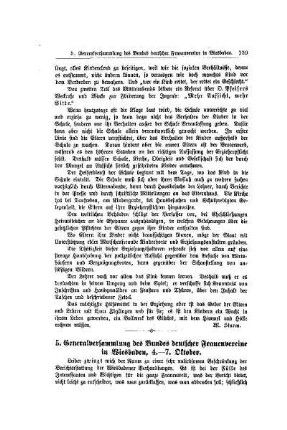 5. Generalversammlung des Bundes deutscher Frauenvereine in Wiesbaden, 4.-7. Oktober