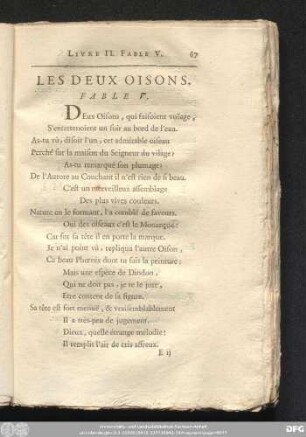Les Deux Oisons. Fable V.