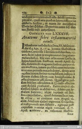 Observatio LXXXVII. Anatome febri inflammatoria extincti
