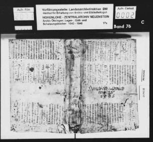 Lager- und Gültbuch über Hohebach, Wendischenhof, Heßlachshof und Eisenhutsrot, renoviert durch Laurentius Schöll.