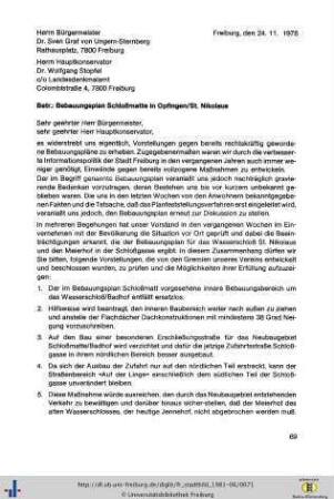 Bebauungsplan Schloßmatte in Opfingen/St. Nikolaus