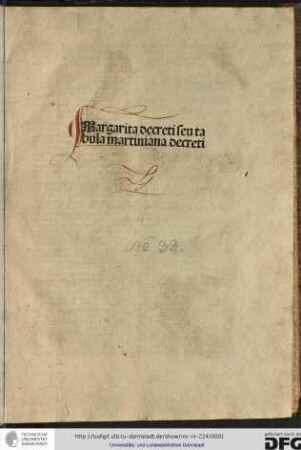 Margarita decreti seu tabula martiniana decreti.