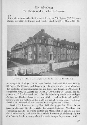 Die Abteilung für Haut- und Geschlechtskranke.