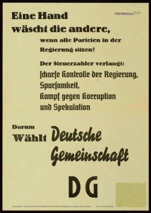 DG - Deutsche Gemeinschaft, Landtagswahl 1960
