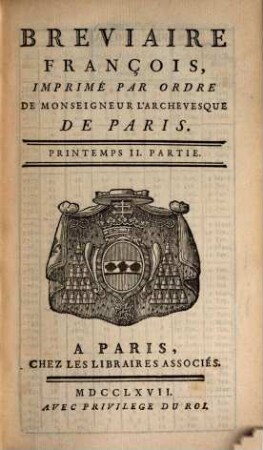 Breviaire François. [1],2, Printemps II. Partie