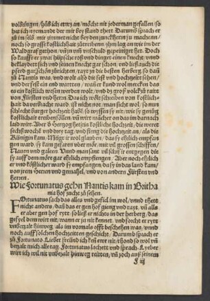 Wie Fortunatus gehn Nantis kam in Brithania Hof zucht zu sehen.