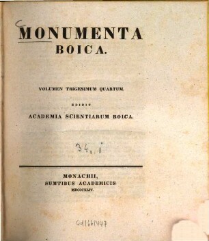 Monumenta Boica, 34,1=Collectio nova 7,1. Monumenta episcopatus Augustani