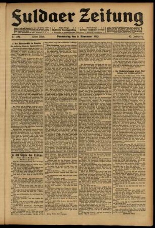 Erste Ausgabe vom Donnerstag, den 06. November 1913.