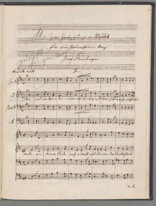 2 Grabgesänge - BSB Mus.ms. 4698-10 : [title page, pencil:] 10. [ink:] Zwei Grabgesänge von Klopstock // für vier Männerstimmen Komp: // Josef Rheinberger