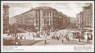 Ansichtskarte Straßenkreuzung um 1900, Kottbusser Tor