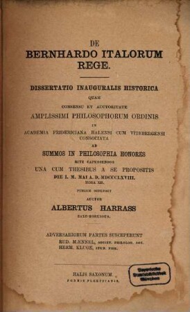 De Bernhardo Italorum rege