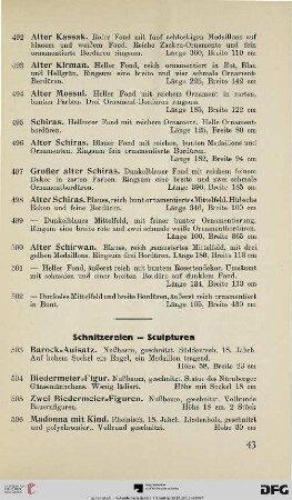 Schnitzereien – Sculpturen (Nr. 503-510)
