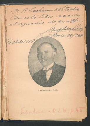 [Dedicatoria escrita a mano a Robert Lehmann-Nitsche]