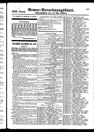 486.Ausgabe. Freitag, 14. Mai 1915